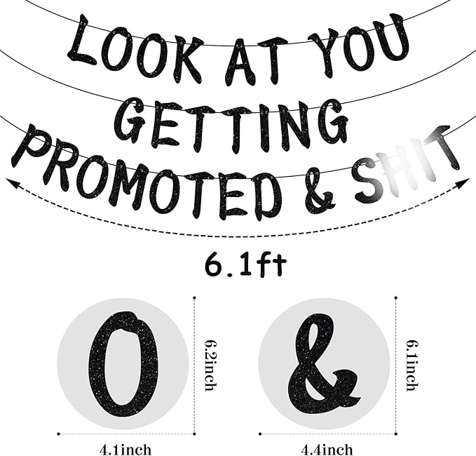 Look at You Getting Promoted Banner, Congratulations, Job Promotion, Promotion Corporation Farewell Party Decorations Supplies