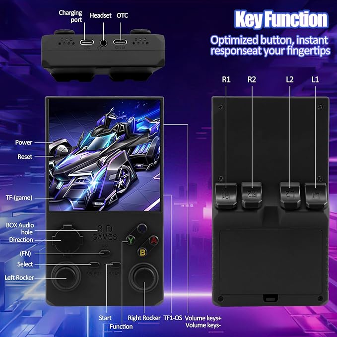 2026Newly Upgraded V40 MAX Retro Handheld Game Console with 256G Built-in 20000+ Classic Games, 4.0 Inch 4K HD IPS Screen Open Source Linux System, 4000mAh Battery, Portable Pocket Video Game Console