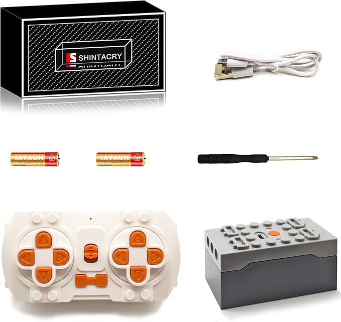 Power Functions RC Kit, 4-Channel Input Ports Remote Control & Rechargeable Lithium Battery Box Set, APP