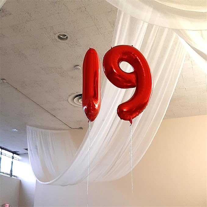 40 Inch Number 9 Balloons for Girls, Red Giant 9th Birthday Party Number Balloons 0-9 Set Decorations for Women Men Anniversary Celebration Graduation Party Decoration Supplies