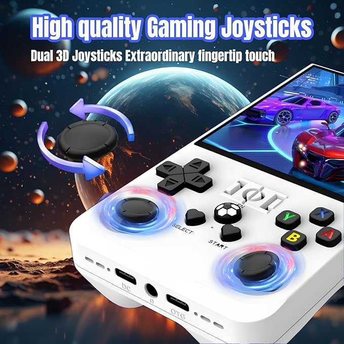 2025 New Upgrade R36MAX Retro Handheld Game Console, 4.0 Inch IPS Video Gaming Console with 64GB TF Card Over 20000+ Pre-Installed Retro Games, 4000mAh Battery (White)