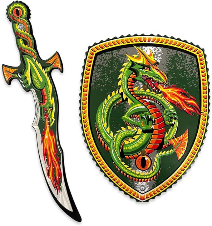 Liontouch - Dragon Slayer Foam Sword & Shield Set - 3+ Years | Pretend Play Toy Weapons for Toddlers & Kids in Fantasy Style | Made of Durable & Safe Foam | Battle Accessories for Dress Up & Costumes