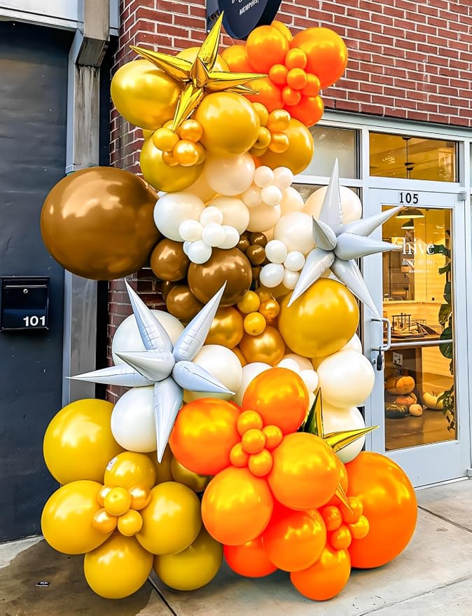 Fall Balloons - 12 Inch Thanksgiving Balloons, 50Pcs Brown Orange Sand Gold Balloons,Fall Color Balloon for Family Dinner, Harvest Festival, Autumn Party & Thanksgiving Decorations