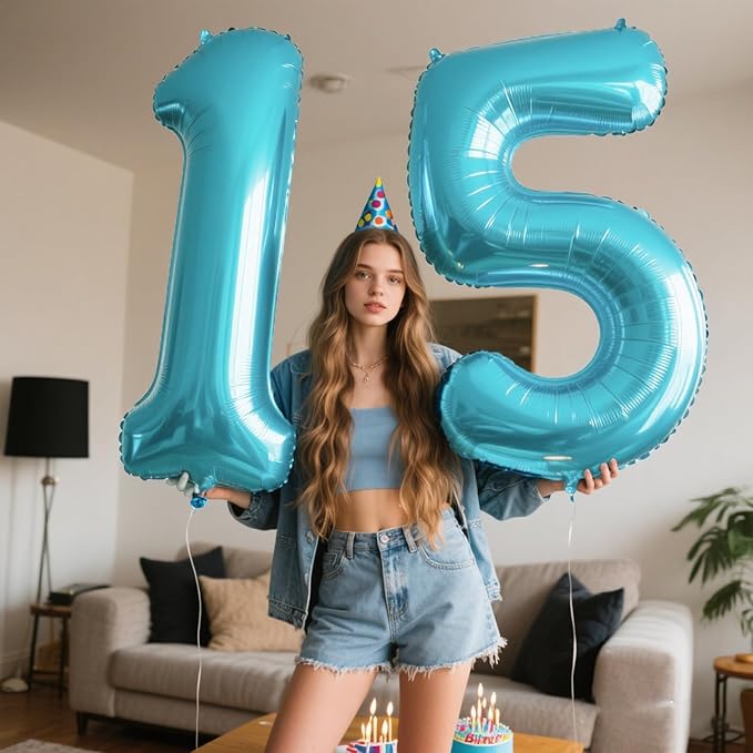 40 Inch Number 5 Balloon Jumbo Dark Blue Digit Foil Balloon for 5 15 25 50 55 2025 Graduation Anniversary Party Supplies 5th Birthday Photo Booth Backdrop for Boys Girls