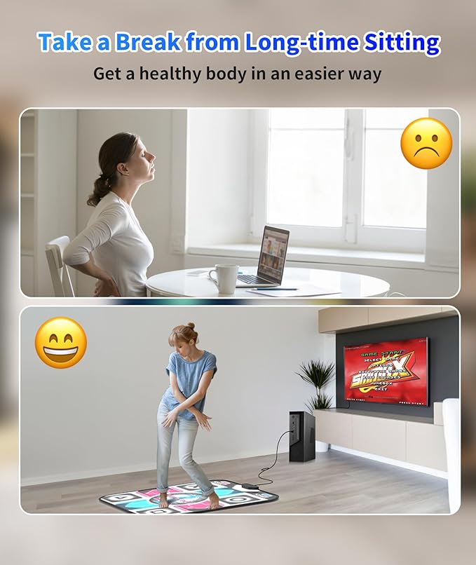 USB Dance Mat for PC/Computer, Upgraded Dance Pad for Home Entertainment & Exercise, Dancing Game Installer Included, Only Compatible with Windows System (Pattern-A)