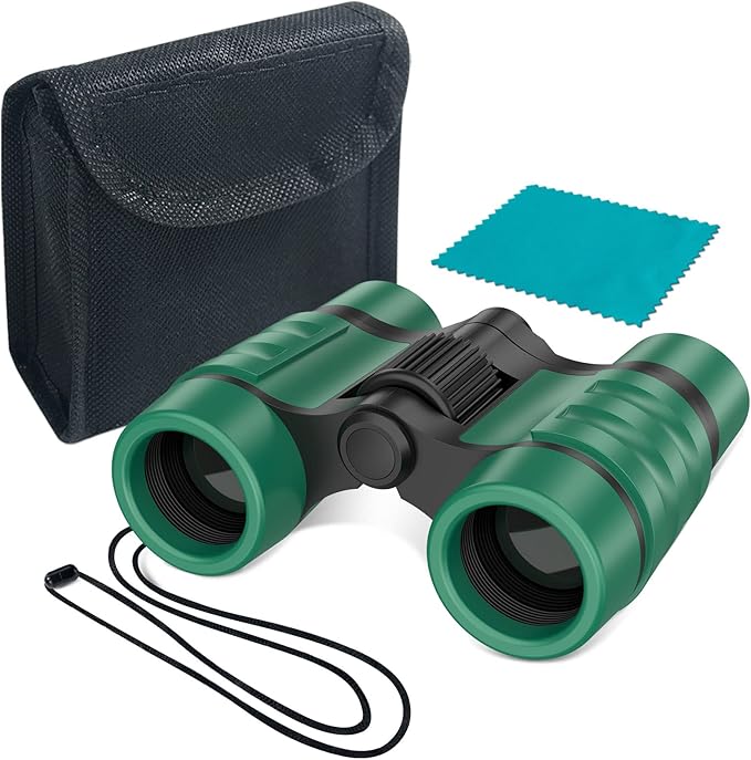 ESSENSON Binoculars for Kids Toys Gifts for Age 3-12 Years Old Boys Girls Kid Telescope Outdoor Toys for Sport and Outside Play Hiking, Bird Watching, Travel, Camping, Birthday Presents (Forest Green)