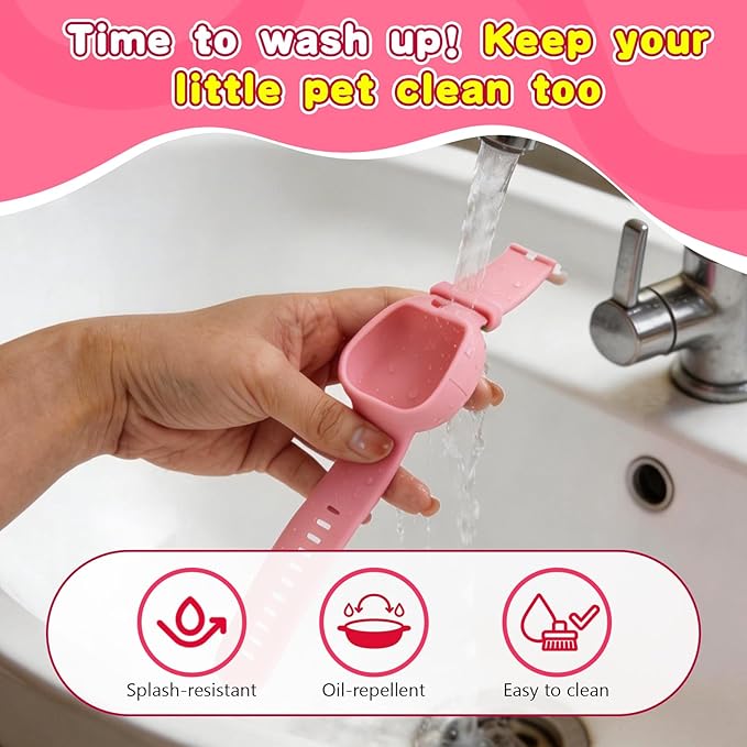 Soft Silicone Wristband for Tamagotchi Original, for Gen 1/2, Neon, Retro Flowers, 90s, Fresh Strawberry, Adjustable Anti-Drop Strap for Kids, Teens, Adults, Parents & 90s Nostalgia Lovers (Pink)