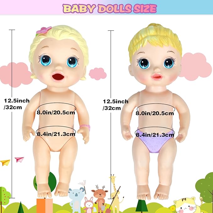 12 inch Alive Baby Doll-Clothes and Accessories - 10 Sets Clothes for 10-12 Inch Dolls, Baby Doll Clothes Dress Outfits Accessories Christmas Birthday Gift for Kids