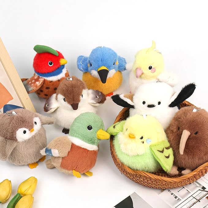 Bird Stuffed Animal Realistic Cute Bird Plush Backpack Pendant Simulation Toy Plush Suitable Christmas Birthday Valentine's Day Gift for Kids