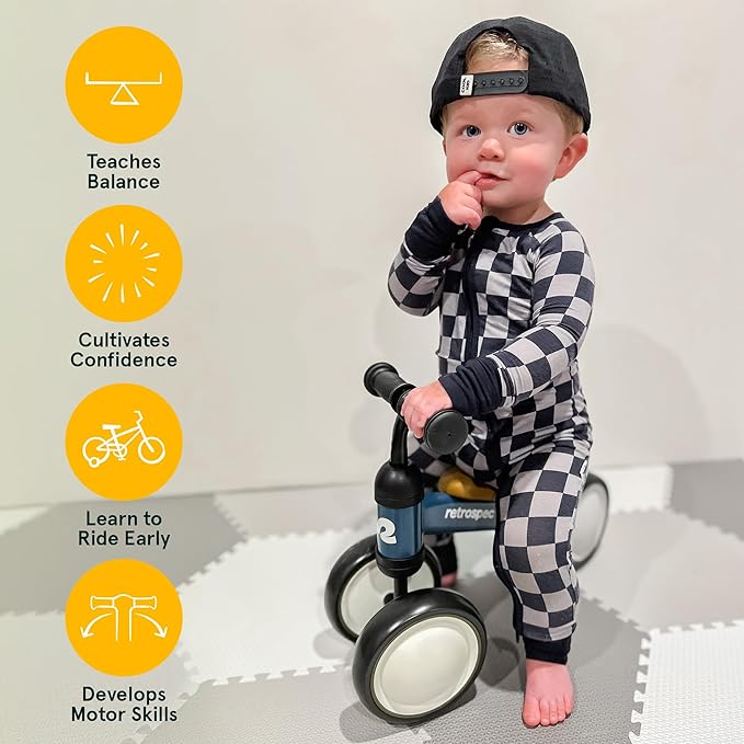 Retrospec Cricket Baby Walker Balance Bike with 4 Wheels for Ages 12-24 Months - Toddler Bicycle Toy for 1 Year Old’s - Ride On Toys for Boys and Girls - One Size (Sunflower)