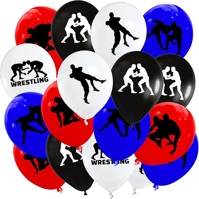 50 Pieces Wrestling Balloon Wrestling Match Themed Baby Shower Birthday Party Supplies Decorations Favors Balloon