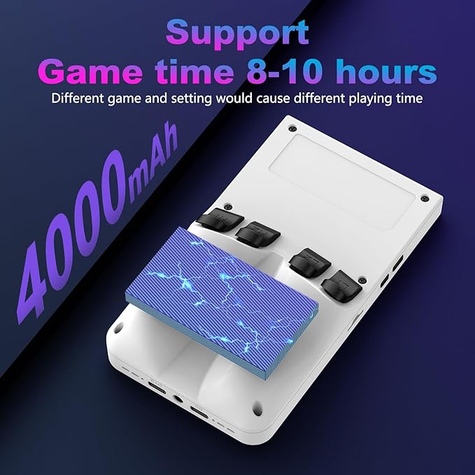 R36MAX Retro Handheld Game Console, 4.0 Inch 720x720 IPS Screen, 64GB Built-in 18,000+ Classic Game, Portable Hand Held Open Source Linux System, 4000mAh Battery Retro Gaming Console(White 64GB)