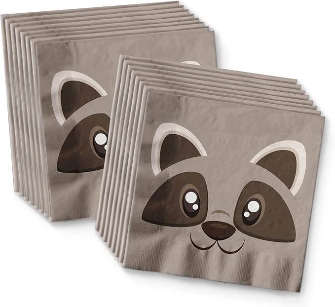 Raccoon Birthday Party Supplies Set Plates Napkins Cups Tableware Kit for 16
