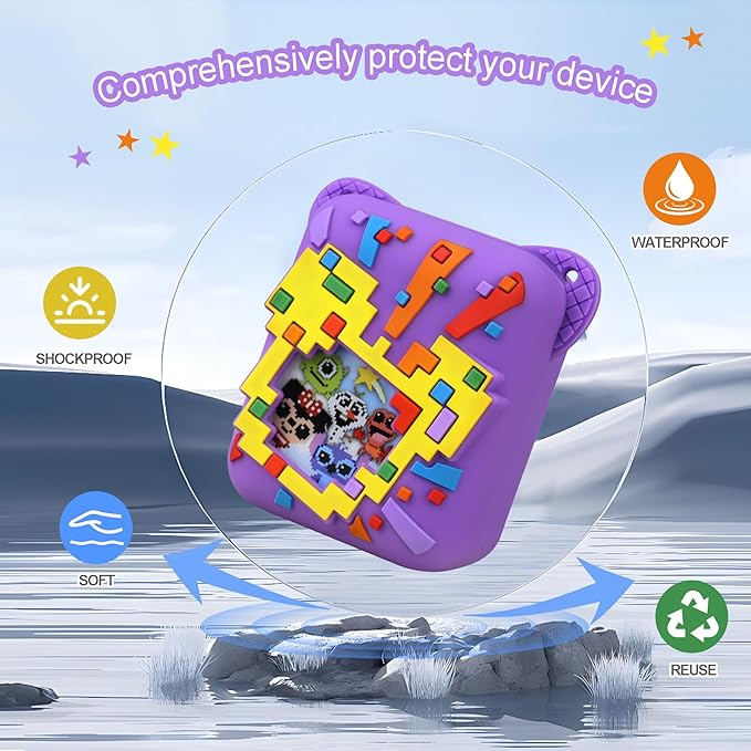 Silicone Cover Case for Bitzee Disney Interactive Toy, Soft Silicone Protective Bag, Protective Skin Sleeve for Bitzee Virtual Electronic Pets Accessories, Purple