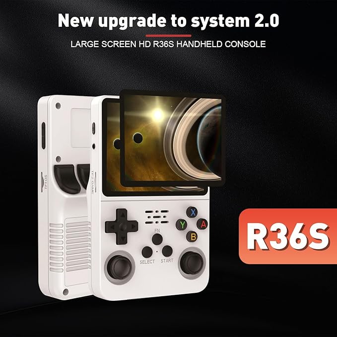 R36S Handheld Game Console, 3.5 Inch IPS Screen Open Source Linux System R36S Game Console, 128G TF Card 17000+ Games 10+ Emulators Consola R36S with Dual 3D Joysticks for Boys and Girls