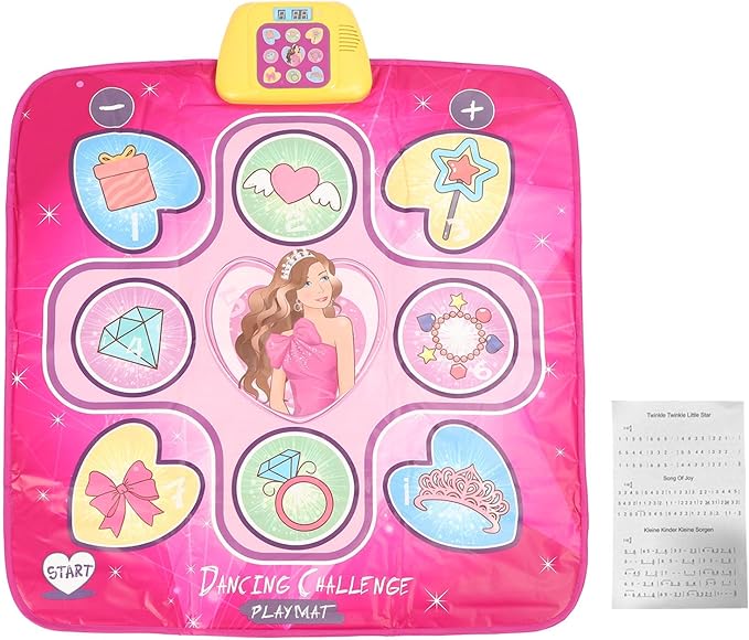 Dance Mat for Kids 35.4in Wireless Non Slip Programmable Electronic Rhythm Step Dance Pad with Foldable Design for Indoor Outdoor Use