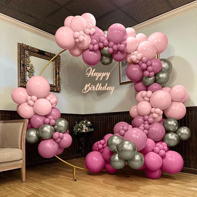 Blush Pink Balloons, 12 Inchs Dusty Pink Rose Red Metallic Red Metal Camellia Gold Balloons for Birthday Party Wedding Bridal Shower Decorations