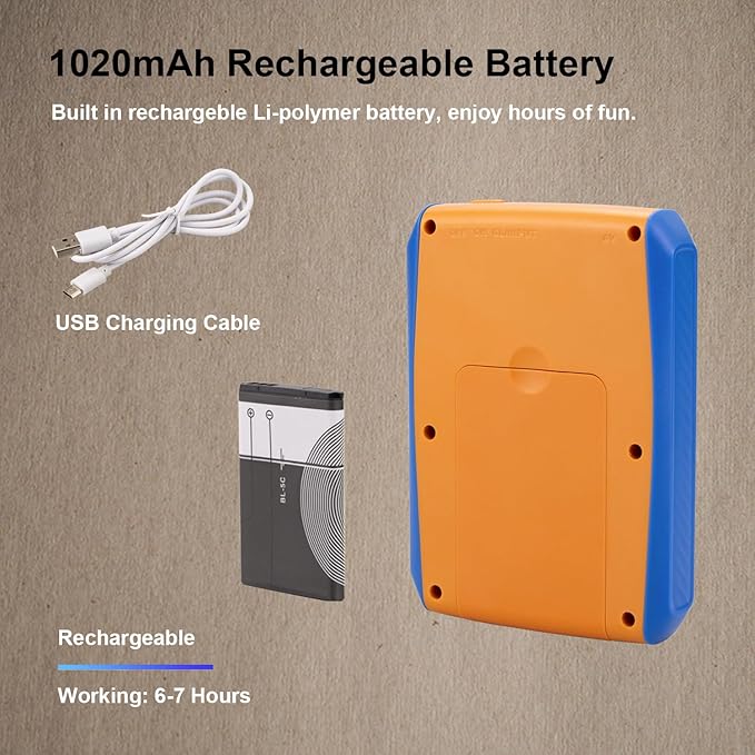 Retro Game Console Handheld, Mini Handheld Game Console for Kids with 666 Classic Retro Games, 1020mAh Rechargeable Battery, 3 Inch Screen Gameboy, Birthday for Boy Girl (Orange)