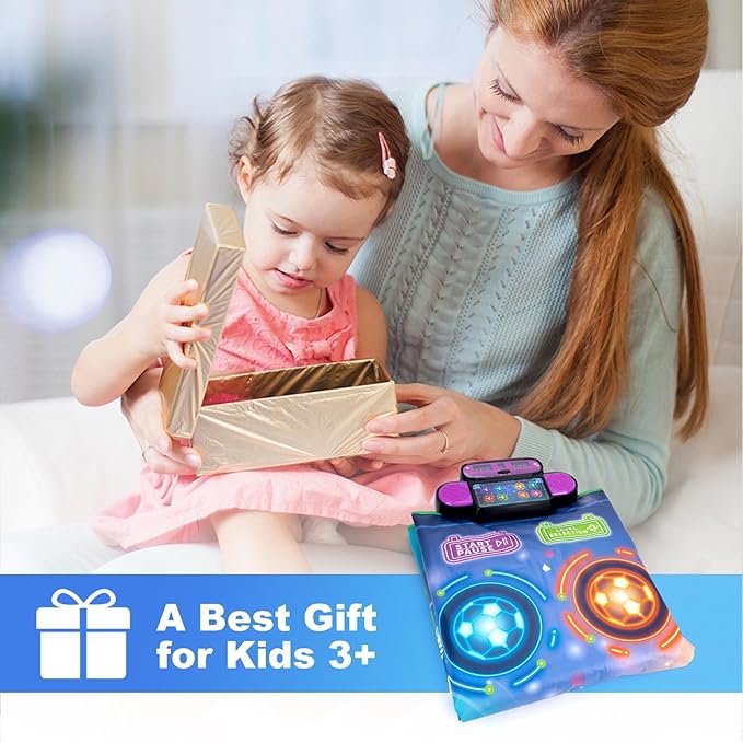 Electronic Dance Mat, Double Player Dance Pad for Kids 3 4 5 6 7 8, Musical Interactive Dancing Step Pad for Kids Adults Boys Girls, Puzzle Games, Body Exercise