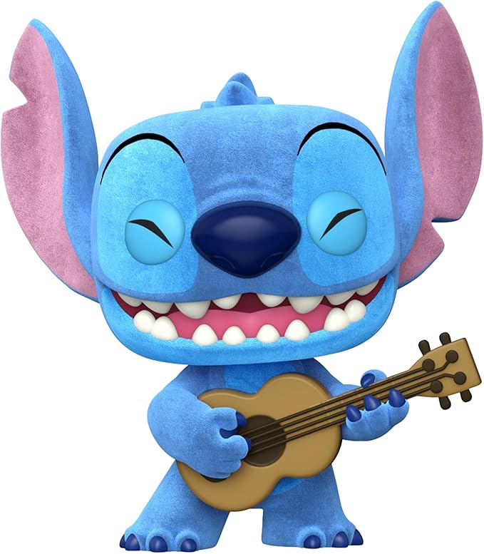 Funko Pop! &Tee: Lilo and Stitch - Ukelele Stitch (Flocked) - 3 Extra Large - (3XL) - T-Shirt - Clothes with Collectable Vinyl Minifigure - Gift Idea - Toys and Short Sleeve Top for Adults Unisex