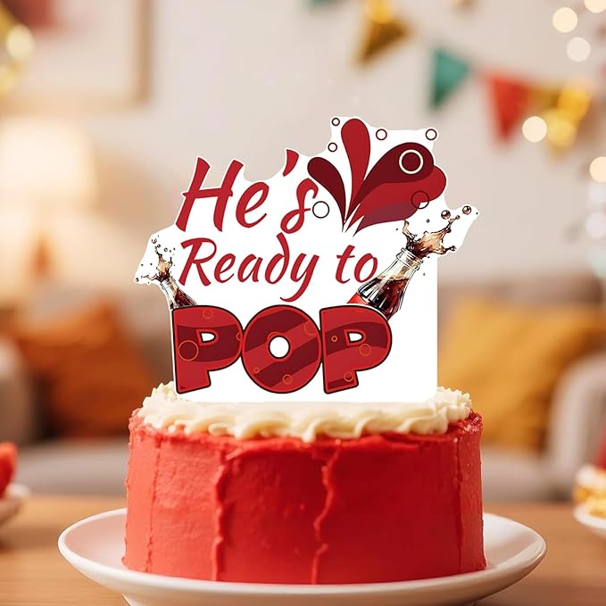 37Pcs She‘s Ready to Pop Cupcake Toppers,She's Ready to Pop Baby Shower Party Supplies for Pop Baby Shower Themed Cupcake Soda Bottle to Pop Baby Shower Kids Birthday Party Cake Decorations Supplies