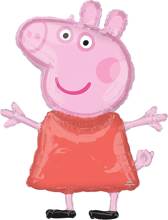 Customizable Peppa Pig Balloon Bouquet featuring Peppa - Choose your Age Number - Party Supplies Bundle, Birthday Decorations, Foil and Latex, Inflate With Helium