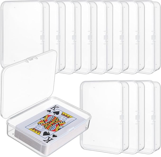 12 PCS Playing Card Case Clear Acrylic Storage Holder for Card Games, Beads, Craft items, Coins, Jewelry and Small Accessories