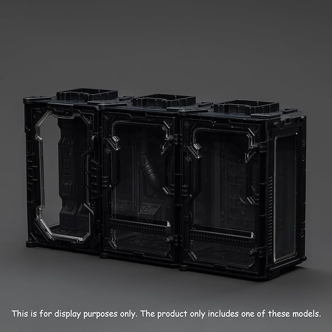 JOYTOY 5'' Display Box,Action Figures Display Case - Individual Soldier Hangar Display Case - Shadow Black B - Dustproof Collectibles Box Ages 15+