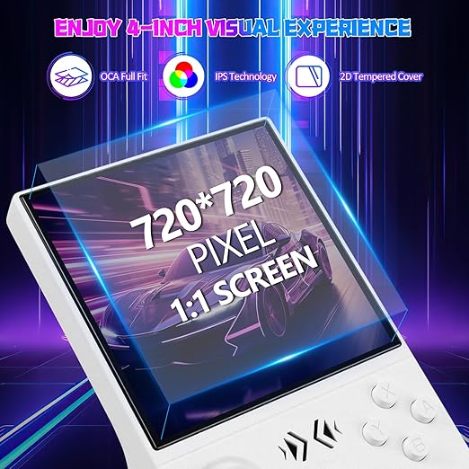 UYTGXEN XF40V Retro Handheld Game Console with 2*Detachable Long Joysticks, 4.0-Inch HD IPS Screen Retro Gaming Console, Preloaded Classic Games with Multiple Emulator, Pocket Video Gaming