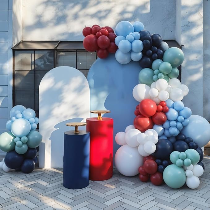 Baseball Balloons, 12 Inch Navy Blue Red White Light Dusty Blue Balloons with Baseball Gloves Ball Foil Balloon for Boys Baseball Themed Birthday Baby Shower Sport Theme Party Decorations