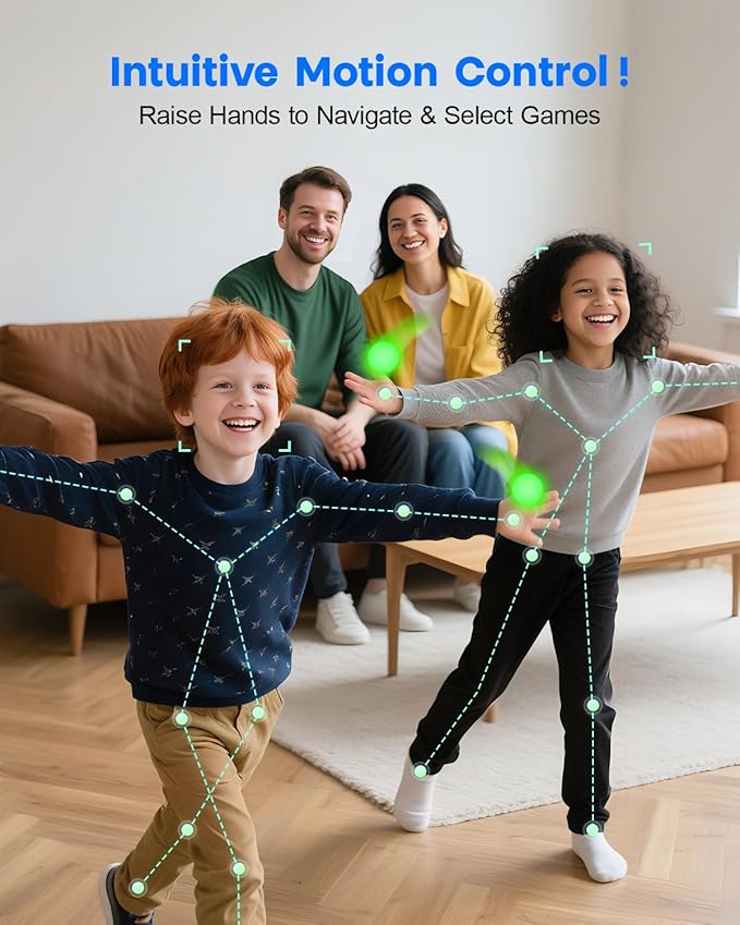 Motion Video Game Console for Kids & Adults, Plug & Play AR Camera Games for TV, for Indoor Physical Play & Interactive Family Fun. Great for Family Game Night, Playtime, and Playdates