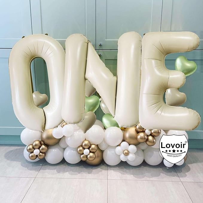 Cream White Letter D Balloons, 40 Inch Giant Letter Balloons D Foil Mylar Helium White Letter Balloons for Birthday Party Supplies Anniversary Event Celebration Decorations Alphabet White D