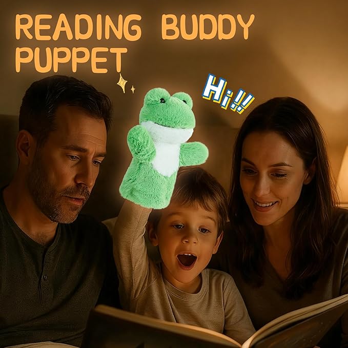 Puppet Size for Kids Adults Swamp Pond Animal Learning Tool Soft Green Hand Toy for Story Time Preschool Classroom Supplies Interactive Play Frog