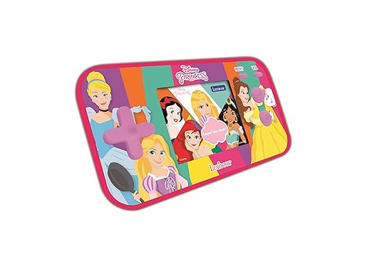 Lexibook Disney Princess Cinderella Ariel Rapunzel Compact Cyber Arcade® Portable Gaming Console, 150 Games, LCD Colour Screen, operates with Batteries, Pink, JL2367DP