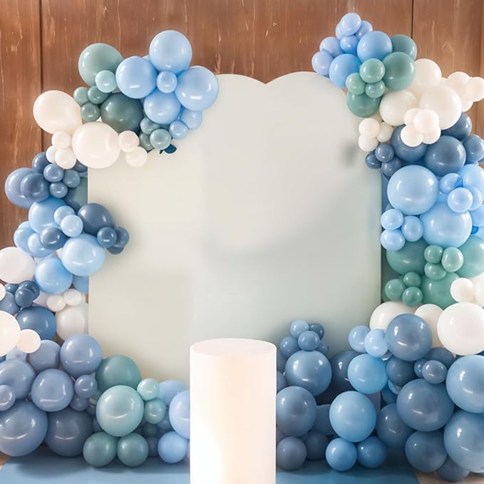 Ocean Themed Party Balloons Arch Kit, Turquoise Blue Teal Clear Metallic Balloons for Kids Ocean Sea Themed Pool Party Baby Shower Birthday Beach Party Decorations