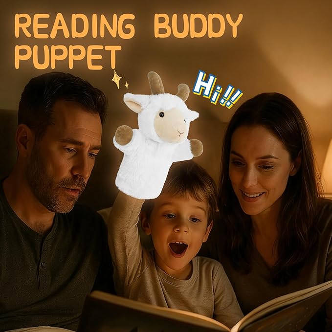 Hand Puppet Educational Learning Tool for Imaginative Play Farm Animal Stuffed Toy Adult Size Fit Role Play Storytelling Goat