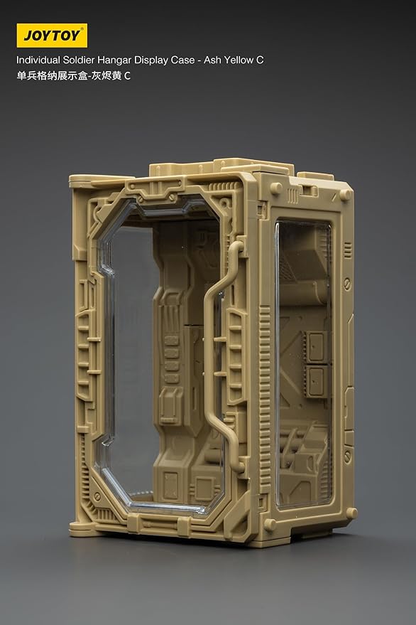 JOYTOY 5'' Display Box,Action Figures Display Case - Individual Soldier Hangar Display Case - Ash Yellow C - Dustproof Collectibles Box Ages 15+