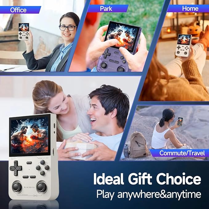 K36 Handheld Game Console 3.5" IPS 500nit 16000+ Games Emulator for PS1/PSP/DC/N64/SS Portable Retro Classic Mini Game Pocket Video Game Player (Purple-64G)