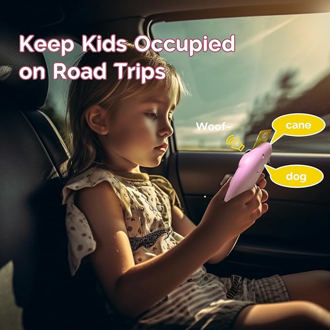 Bilingual English Italian Flash Cards - Talking Flash Cards for Kids, Pocket Speech for Toddlers 3-12, Educational Learning Audible Gift Play Cards Italian, Autism Sensory Toys (Pink)