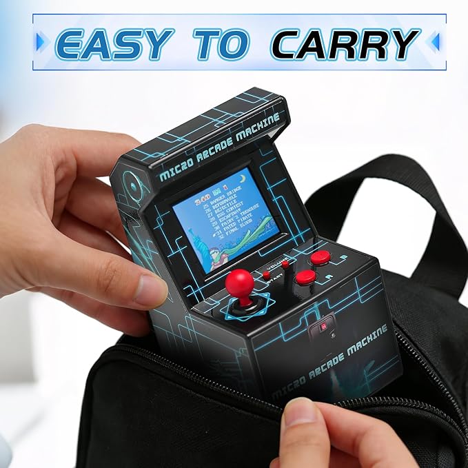 Retro Mini Arcade Machine,240 in 1 Portable Game Console with 2.5" Color Screen, 8-Bit Games, Joystick & Built-in Speaker (Batteries Included)