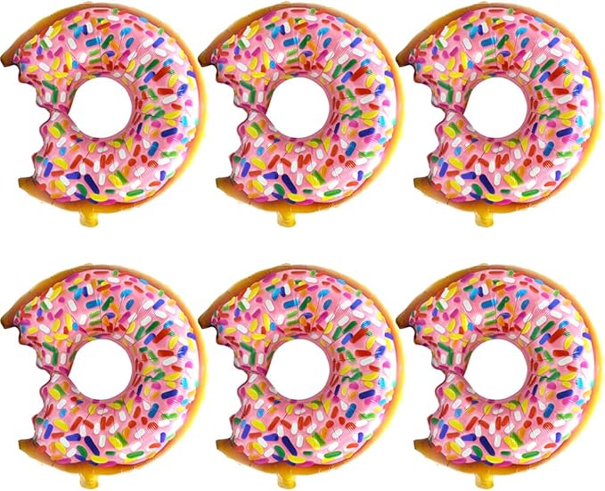Sprinkle Donut Balloon Dessert Food Sweet Candy Party Decoration, 6 Pack Sweetmeat Doughnut Balloons Donut Time Balloons For Grow Up Wedding Christmas Holiday Birthday Baby Shower Hawaiian Christmas