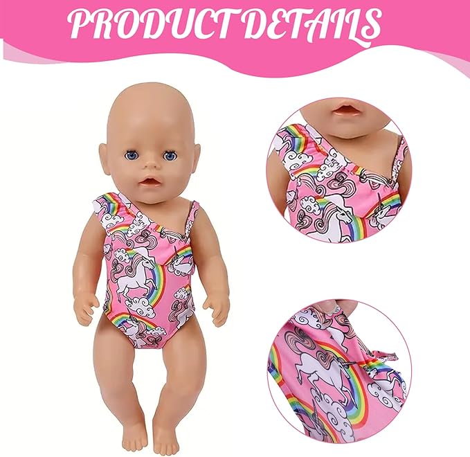 14-18 Inch Baby Doll Clothes 5 Sets Accessories Dress with Hats Socks for New Born 43cm Toy Baby Doll 14-16 Inch/15 Inch/18 Inch/Girl&Boy