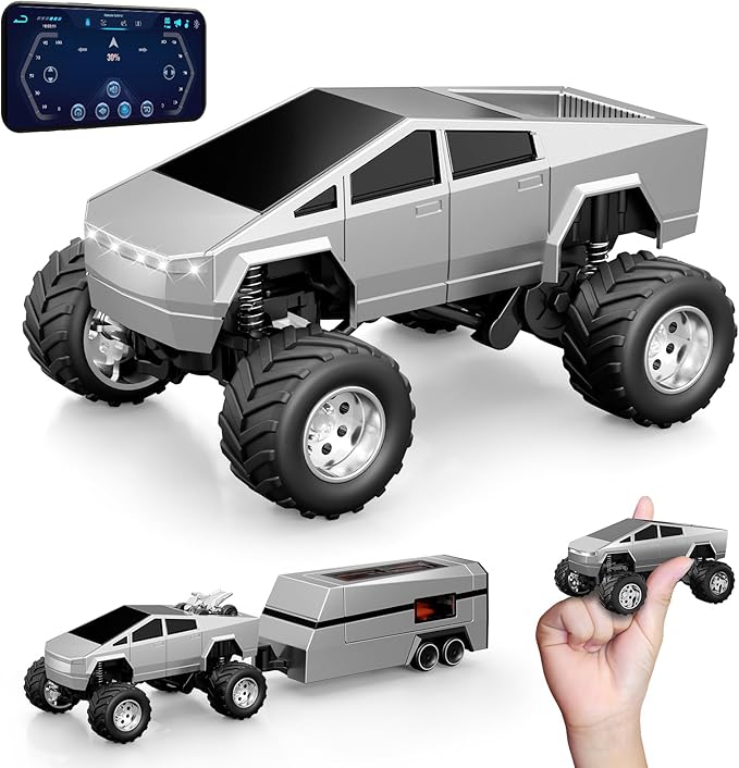 MINI RC Car,APP Controlled 1:64 Scale Alloy Off Road MINI RC Truck | Remote Control Car Speed/Steering Adjustable | 2.4Ghz Monster Truck Toys | Birthdays Gift for Boys Girls & Adults