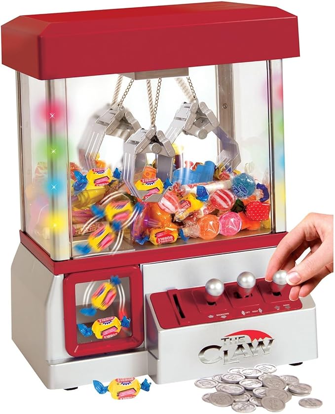 Etna Mini Arcade Claw Machine Game with Lights & Sounds, 14 Inch x 10 Inch, Red