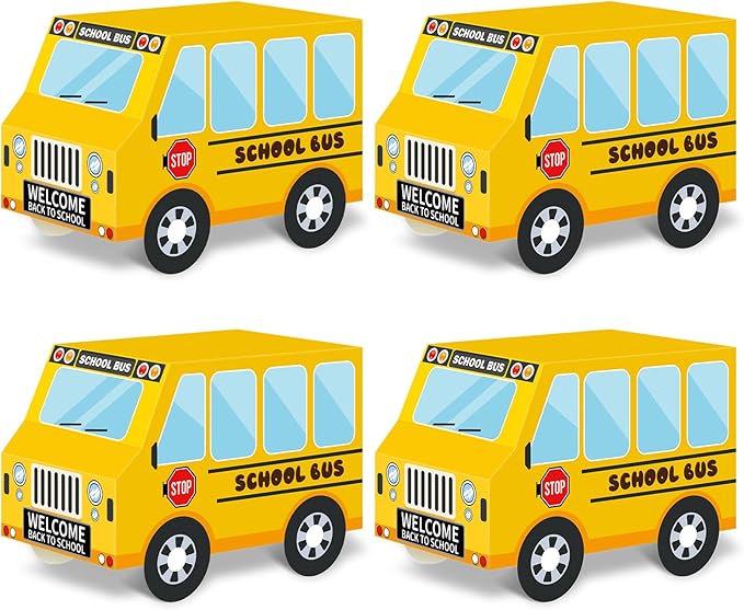 ZOIIWA 12 PCS School Bus Party Treat Boxes School Bus Decorations Back to School Party Favor Boxes First Day of Yellow School Bus Candy Box Birthday Gift Welcome Back to School Classroom Party Decor