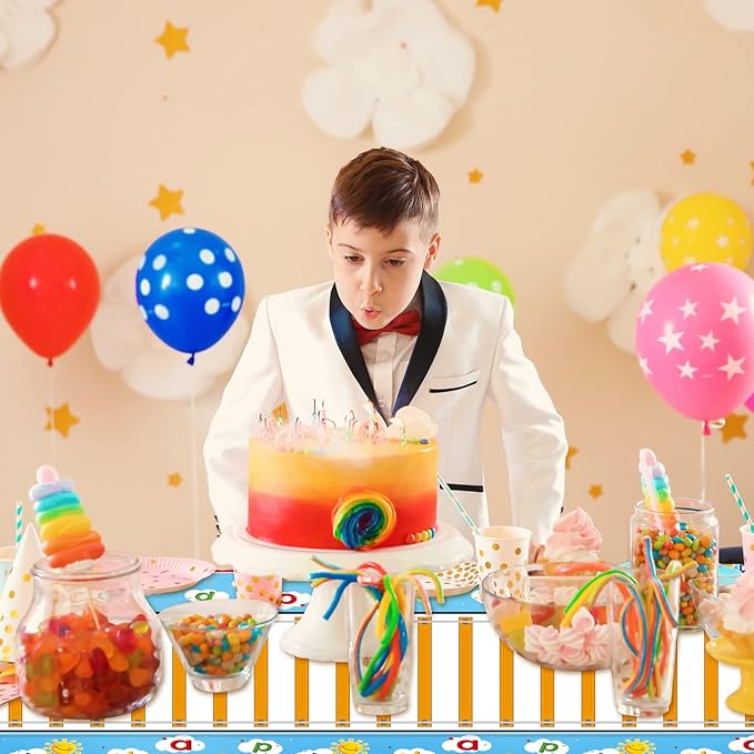 Irenare 3 Pieces Train Plastic Tablecloths Train Birthday Party Supplies Boy Tablecovers Party Decorations 51 x 87 Inch