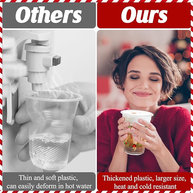 60 Pieces 16oz Christmas Poinsettia Cups,Holiday Party Drinkware Table Decorations Supplies,Plastic Disposable Cups for Merry Christmas Party Decorations