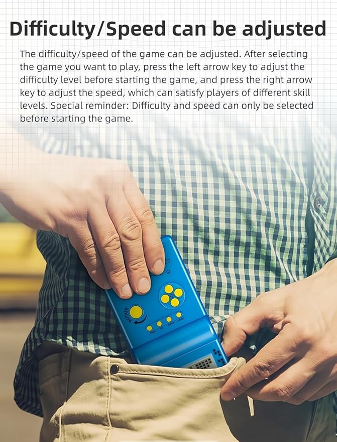CZT Nostalgic Cube Game Console Big Screen Built-in Retro 999 in 1 Block Game Indoor/Outdoor Handheld Console Portable Electronic Brick Games Children/Students/Boyfriends