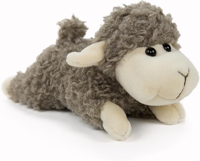 Tiny Heart Sheep Stuffed Animal, Sheep Plush Toy, Lamb Stuffed Animal Cute Soft Stuffed Lamb Kids Boys and Girls Birthday Home Decor Cuddly Grey Lamb Toys (Prone Position)