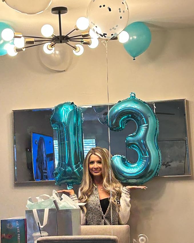 3 Balloon, Blue Number Balloons 40 Inch, 3rd Birthday Decorations for Kids Girls Boys, Men Women Blue Party Supplies for Party Decorations, Number 3 Balloon